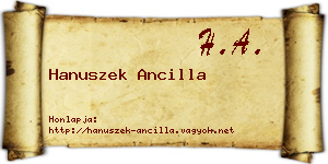 Hanuszek Ancilla névjegykártya